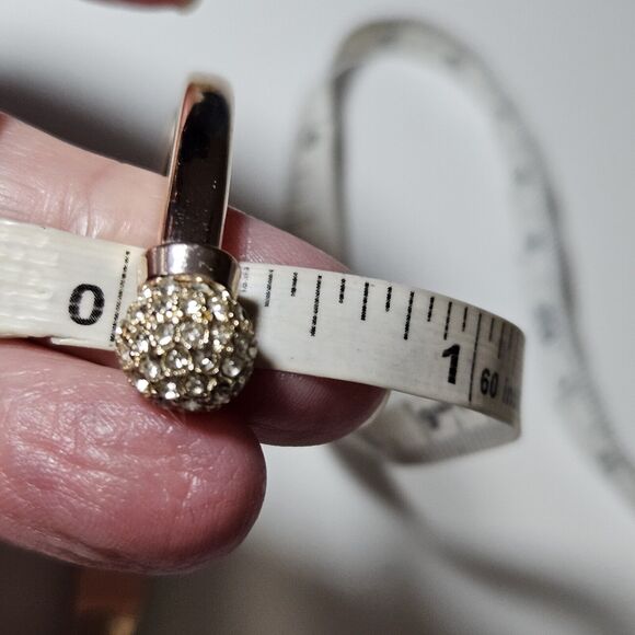 *Sale* Rose Gold Tone Hinges Bangle Bracelet With Clear Rhinestone Accents - Picture 7 of 11